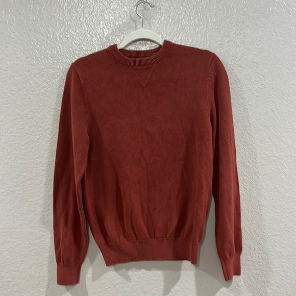 Merona Men's Orange Cotton Crew Neck Sweater Size M - Picture 1 of 9